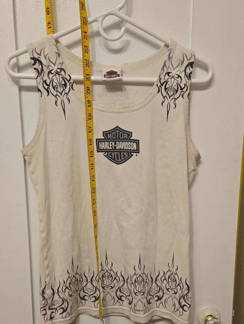 Harley-Davidson White and Black Tribal Tank Top